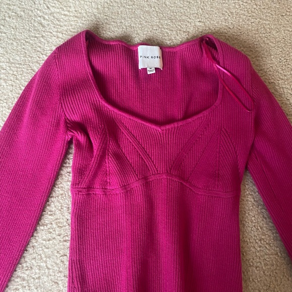 NEVER WORK PINK BODYSUIT SIZE M - Picture 2 of 4